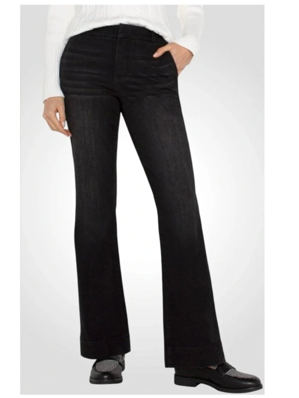 Liverpool The Tessa Trouser Flare in Lost Creek Black - 6/28